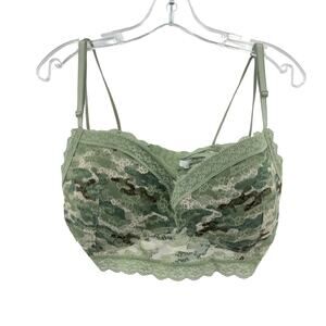 Elegant Lace Bralette - Olive Camouflage